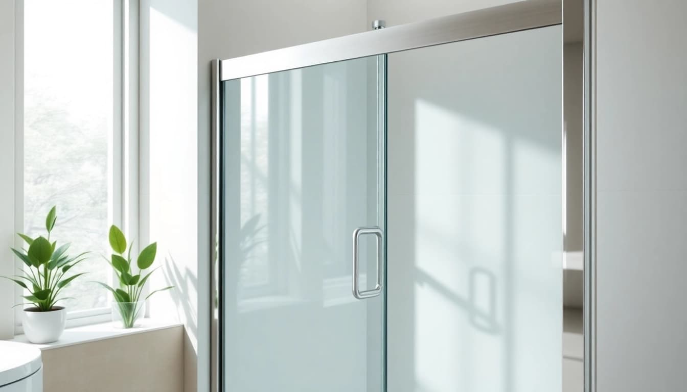 Showcase a shower screen sliding door that enhances a modern bathroom's aesthetic with sleek design.