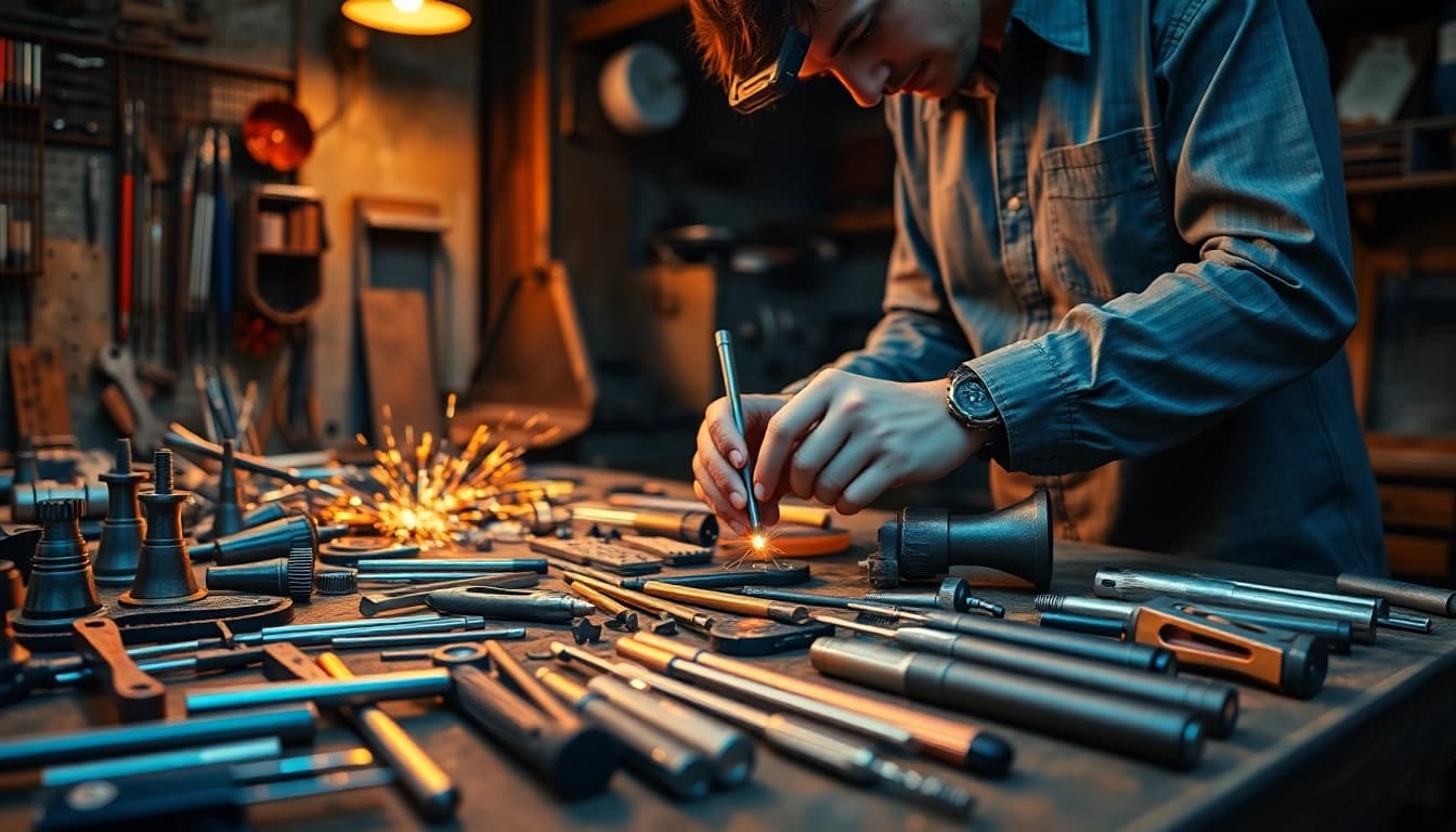 Technician skillfully utilizing koken tools for precision assembly.