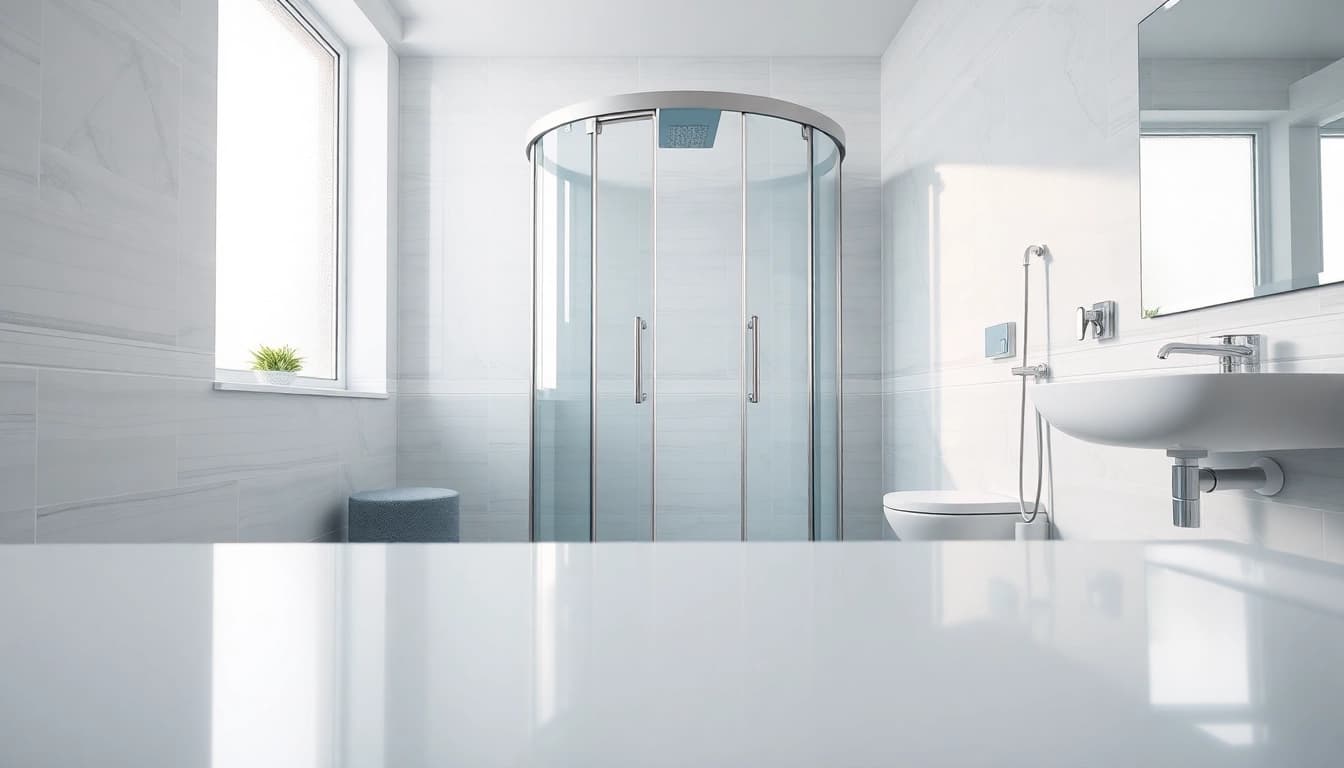 Entdecken Sie die elegante sonni Duschkabine in einem modernen Badezimmer-Design.