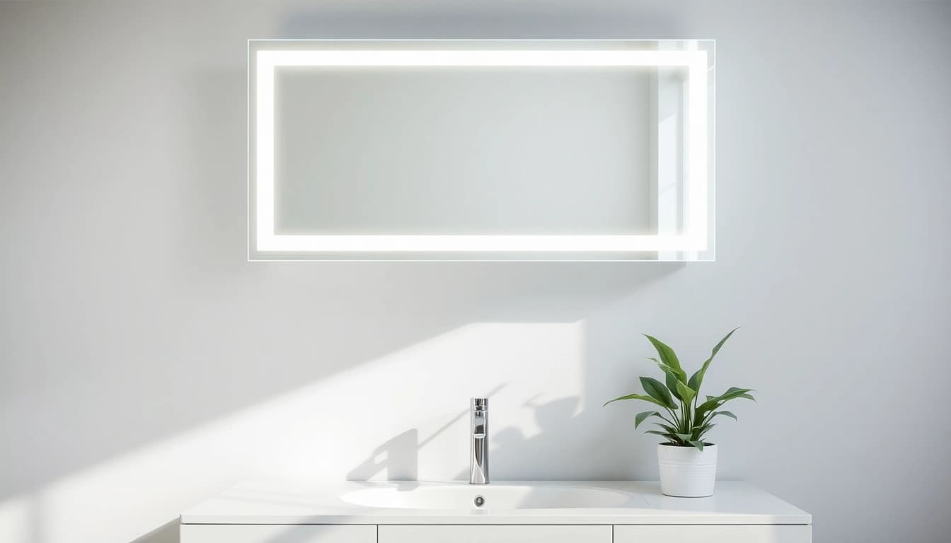 Enhance your space with an elegant LED mirror that combines modern design and functionality.