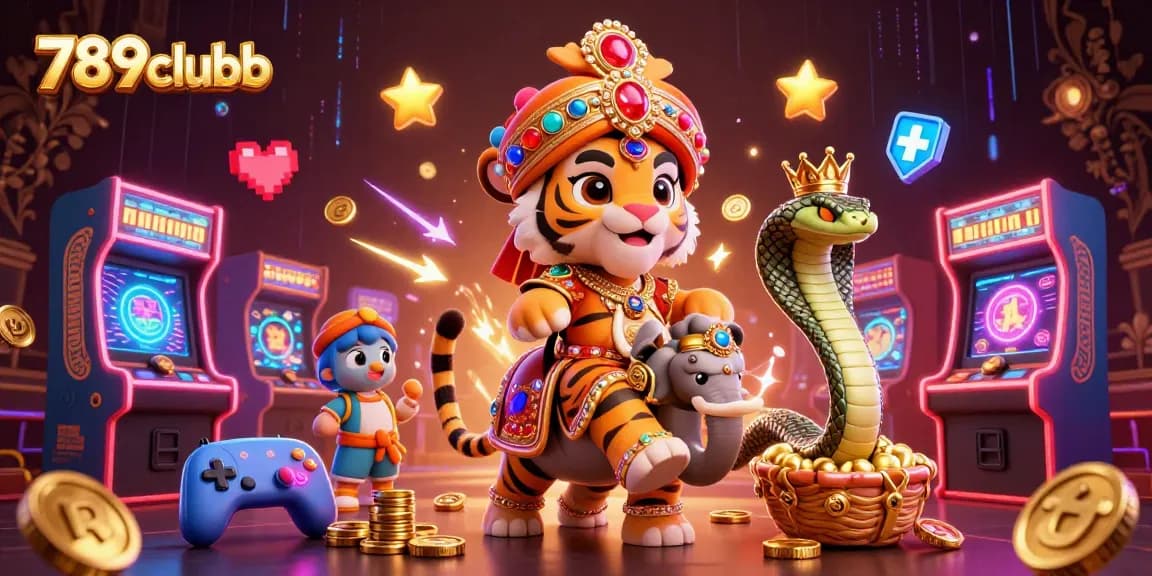 Experience the excitement of 789clubb with vibrant casino game-themed illustration.
