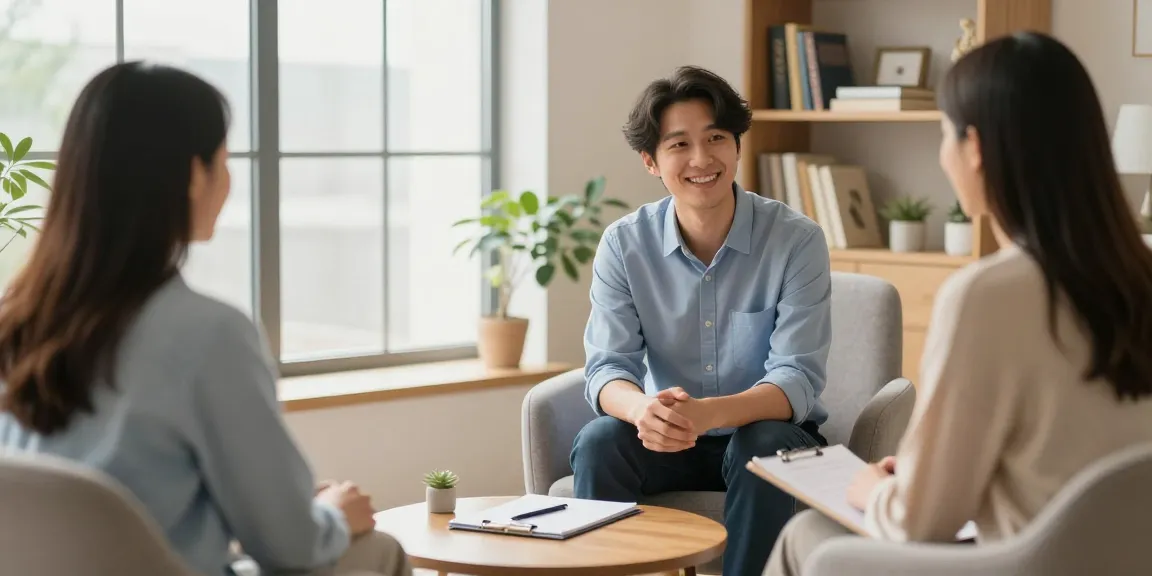 Anxiety disorder consultation scene with psychiatrist offering support, creating a welcoming atmosphere for addressing 焦慮症.