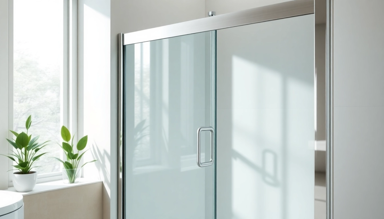 Showcase a shower screen sliding door that enhances a modern bathroom's aesthetic with sleek design.