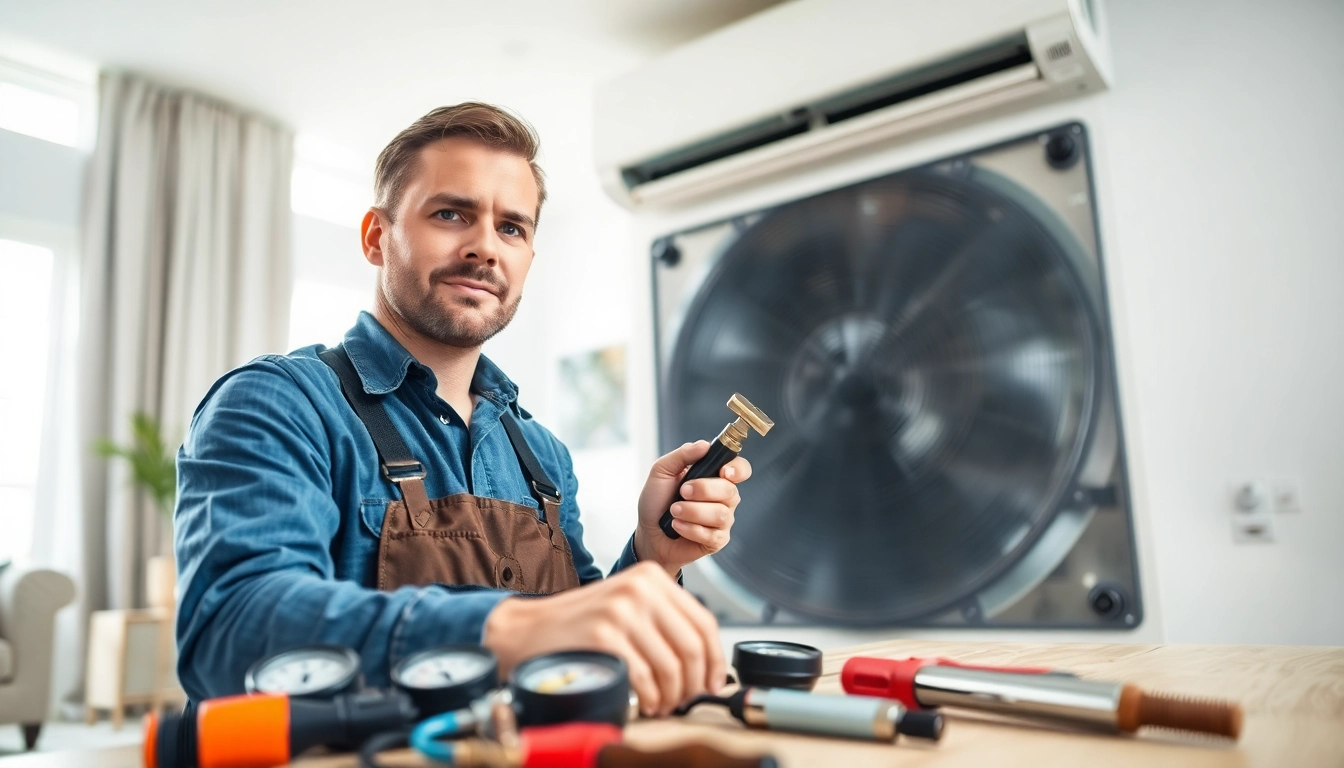 Air Conditioning Repair Tampa technician methodically repairing an HVAC system inside a home.