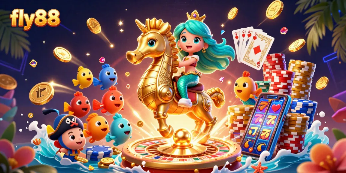 Engage in thrilling gameplay at fly88 with vibrant casino elements and dynamic characters in action.