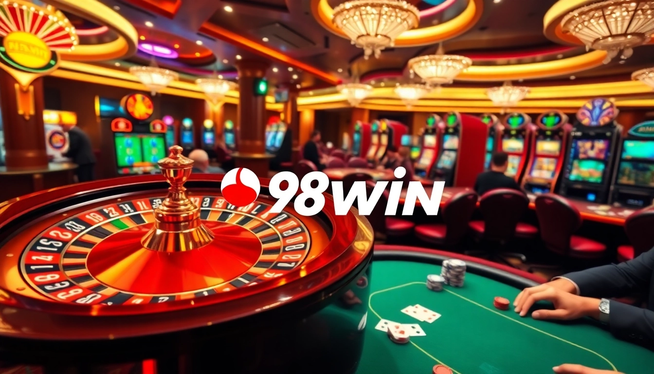 Experience thrilling gameplay at 98win with vibrant casino elements, exciting matches, and professional atmosphere.