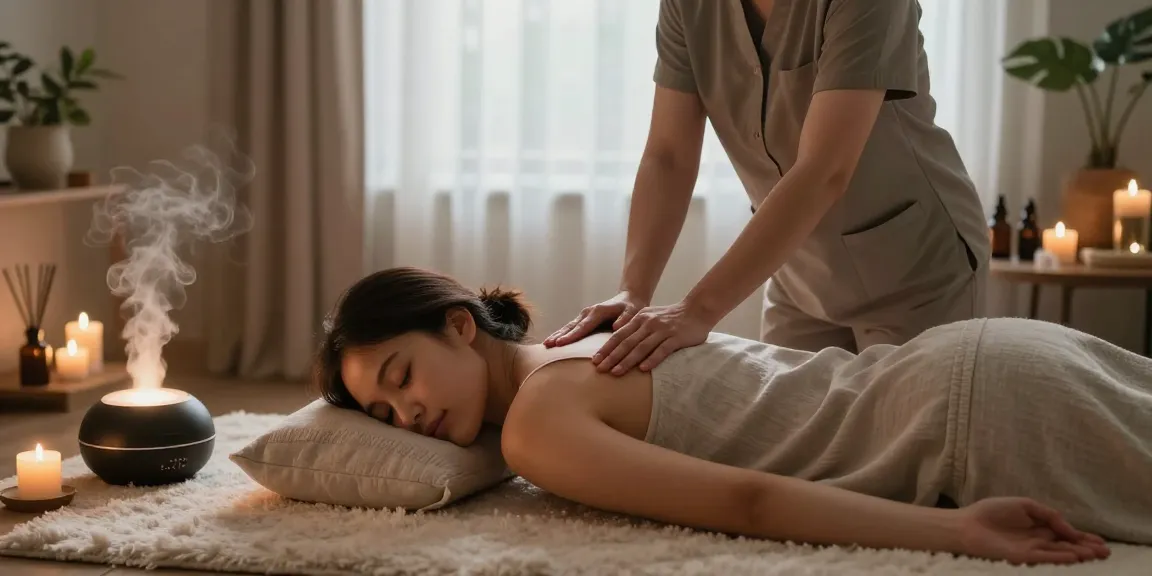 Experience relaxing 화성출장안마 massage therapy in serene home setting.