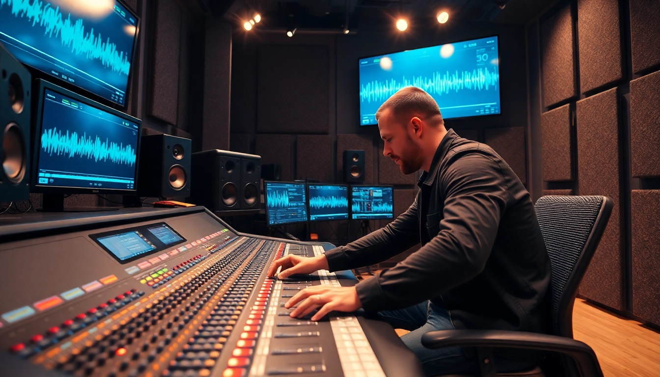 Enhance your music with online mastering services through expert audio engineering in a modern studio.