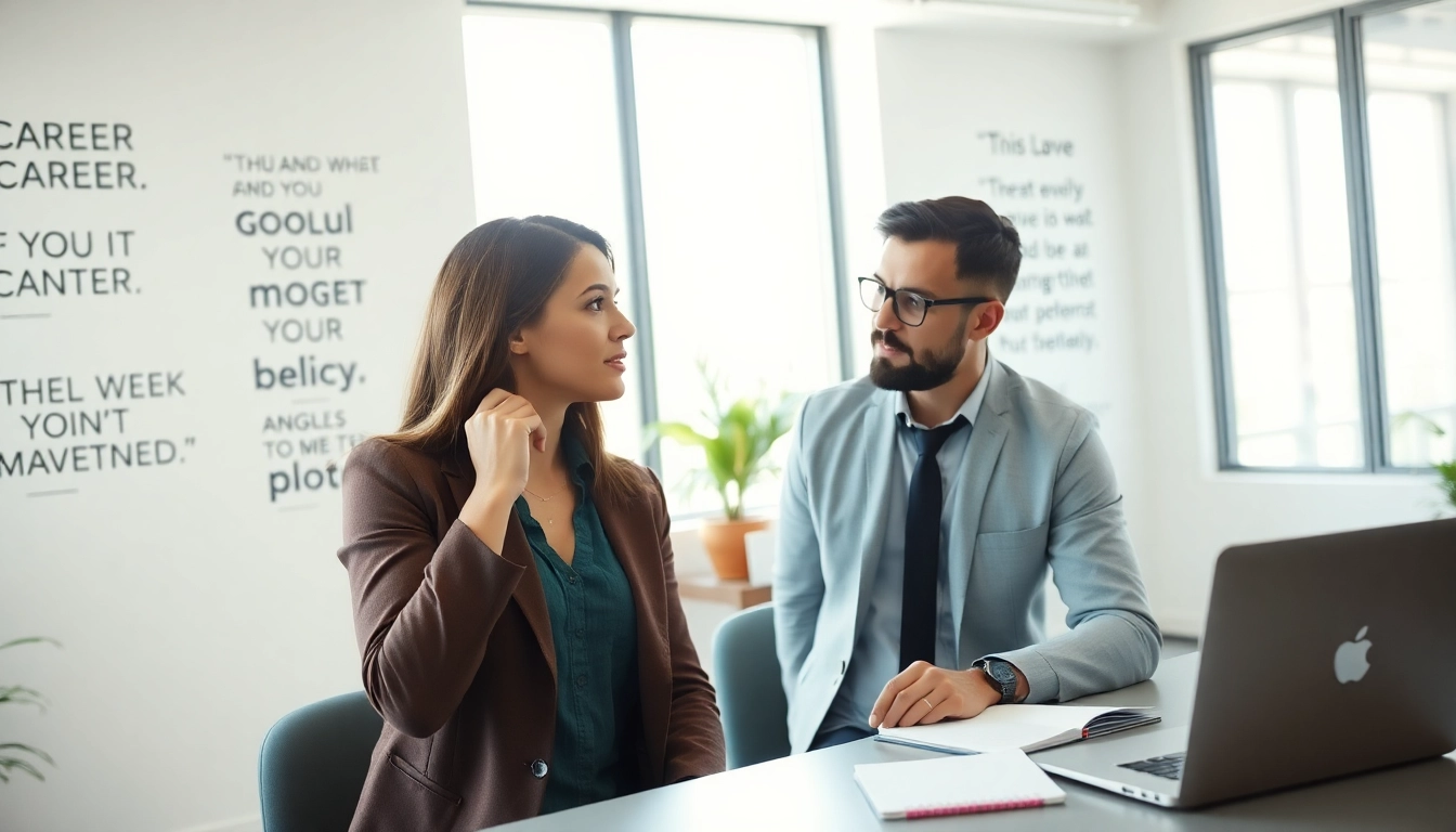 Engaging career coaching session with a professional guide focused on achieving personal goals.