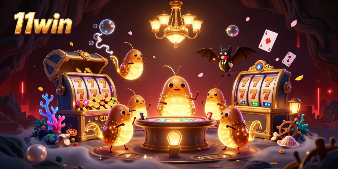 Experience thrilling gameplay at 11win with a vibrant, immersive cave casino scene.