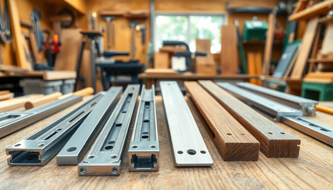 Showcase of Drawer Slides Wholesale installation in a workshop with bright highlights.