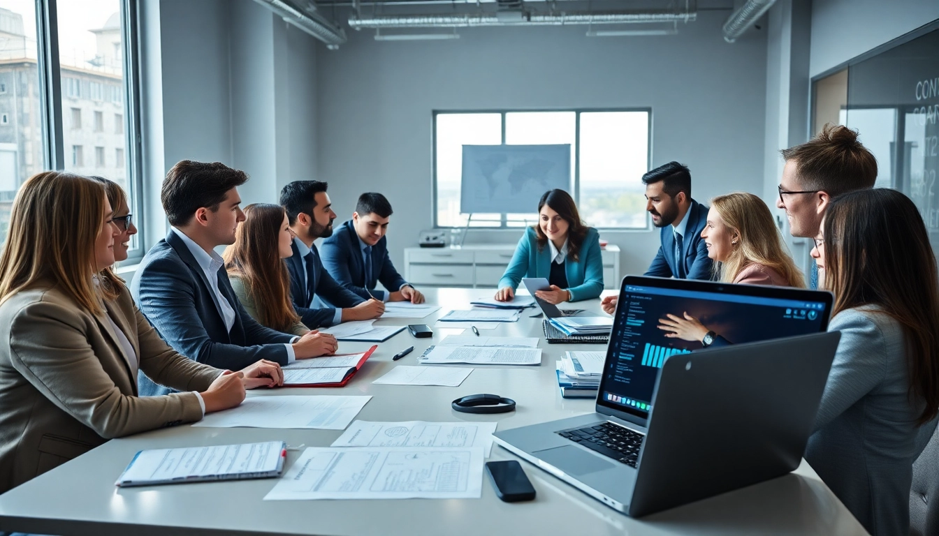 Engagement in Contract Management discussions during a professional business meeting.