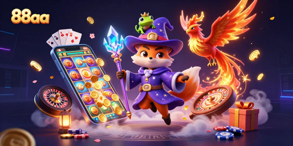 Experience thrilling gameplay with 88aa through a magical casino scene filled with vibrant elements.
