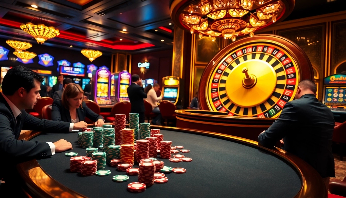 Engaged players at the GO88 poker table showcasing a thrilling casino experience.