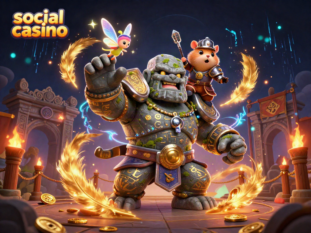 Experience the magic of our social casino with vibrant characters and dynamic gaming elements.