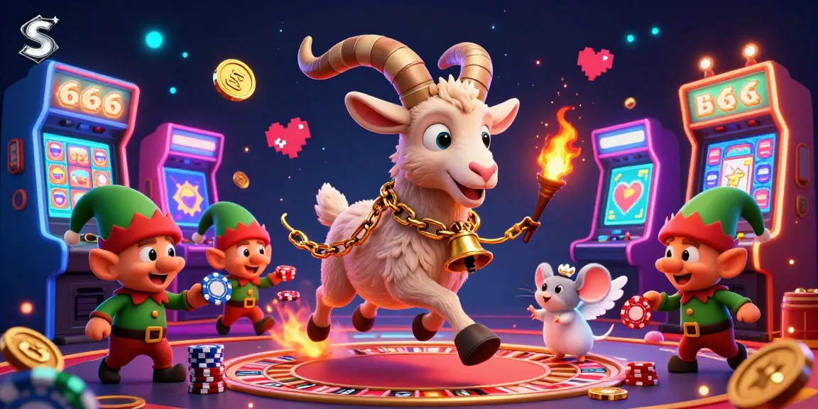 S 666 brings a vibrant casino scene alive with festive characters in a dynamic environment full of gaming excitement.