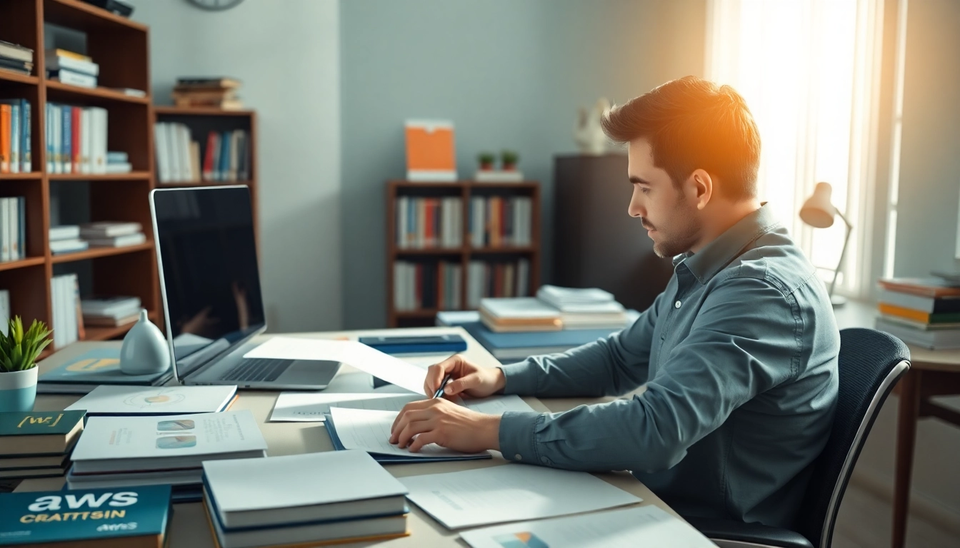 Enhancing AWS exam help with focused studying in a professional environment.
