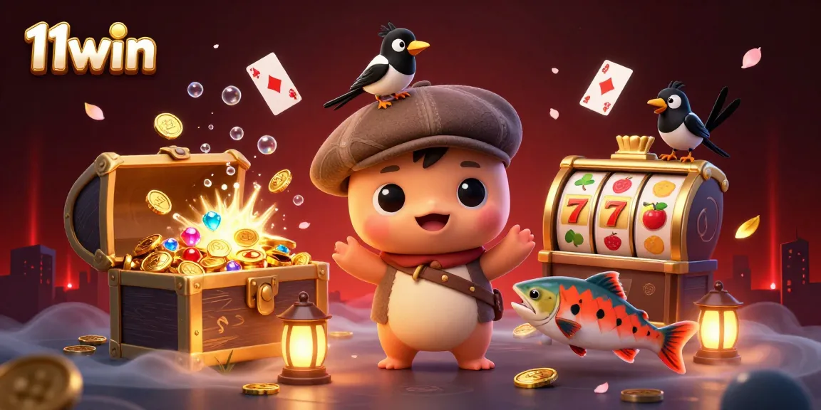 11win captures the excitement of slots with a playful underwater scene showcasing vibrant characters and elements.