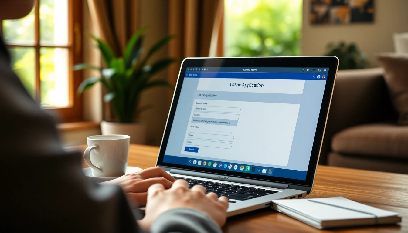 Complete the uk eta online application efficiently in a cozy home office.