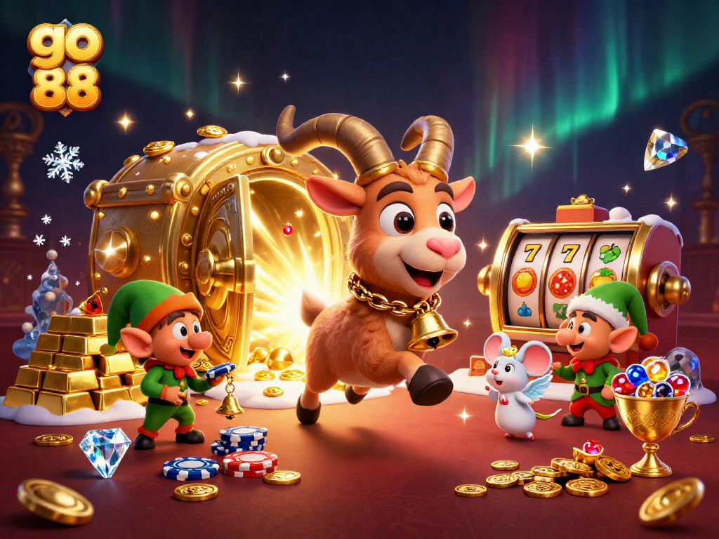 Join the holiday fun at go 88 with Krampus, a tiny angel mouse, and mischievous gremlins stealing chips!