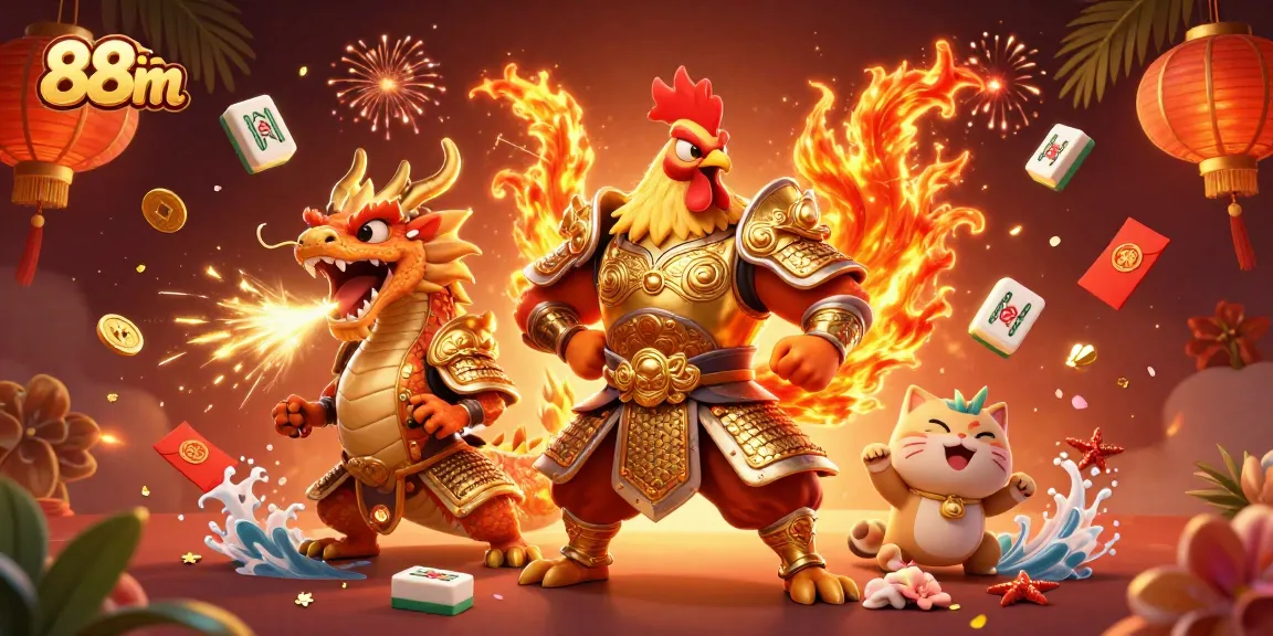 Experience thrilling wins at 88m with exciting games and dynamic action from a 3D rooster warrior and dragon.