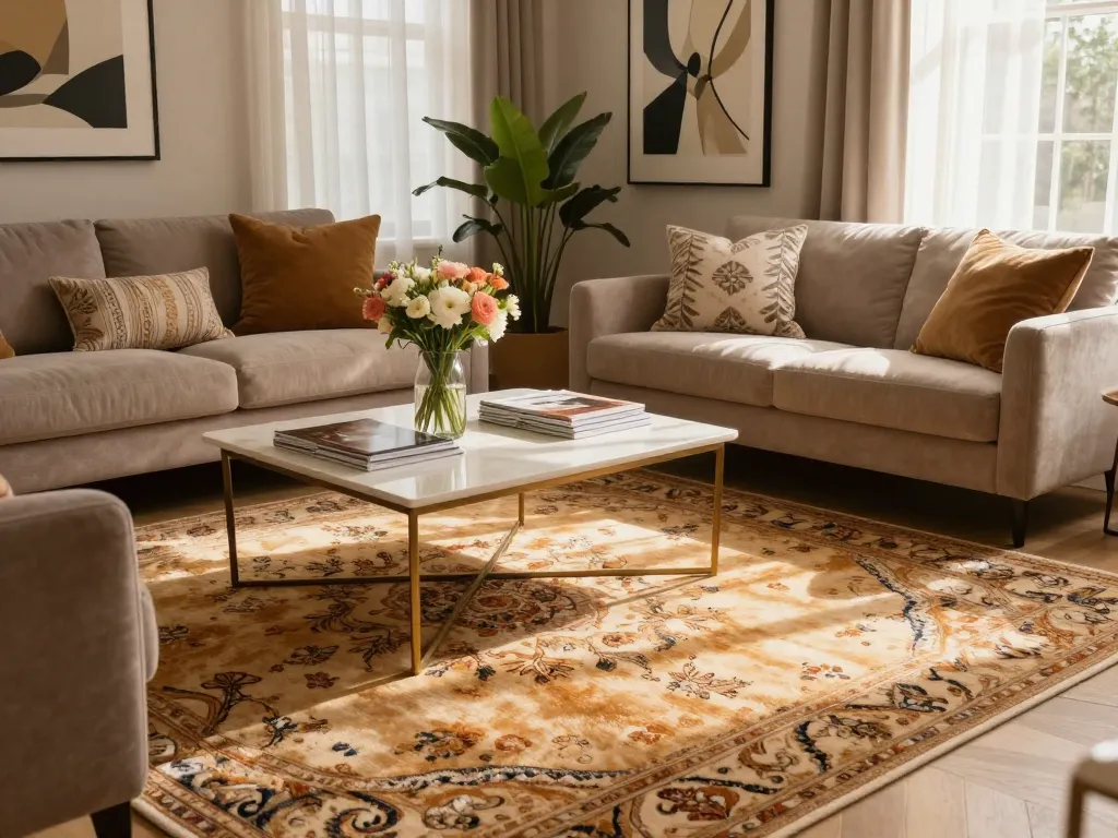 Stunning luxury carpets London in a cozy living room setting with elegant decor.